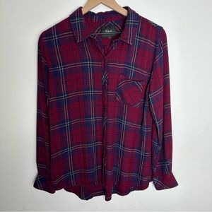 Rails Soft Flannel Shirt, Size L, Red Blue
